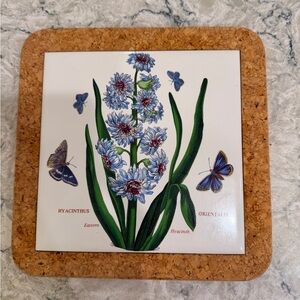Portmeirion trivet square cork floral design